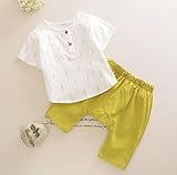 ｙｕｚｕｙｕ 子供服 半袖シャツ サムエルパンツ 上下セット 黄色 男の子 春服 夏服 秋服 [並行輸入品]