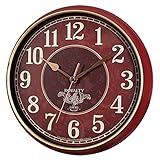 壁掛け時計ヴィンテージアートリビングルームミュートワイン赤時計