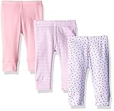 Spasilk Baby Girls' 3 Pack Taper Pants Pink Dots 3 Months [並行輸入品]