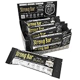 Strong Bar (ストロングバー/カカオブラック) プロテインバー プロテイン20g 砂糖不使用 食物繊維10g 原材料たったの8つ シンプル&ナチュラル処方 国産 (12本入り)