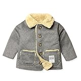 (グレー/95cm)ベビー服 男の子 アウター ジャケット moujonjon ムージョンジョン 裏ボア ドロップショルダー 無地 前開きボタン 男児 ベビー 90cm 95cm
