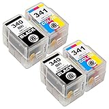 詰替えインク BC-341/340 計4本【カラー2本+顔料ブラック2本】＝【BC-341(C/M/Y)×2+BC-340(顔料)×2】 CANON キャノン 互換 詰替え インク 【TOP TANK製 別途、純正のカートリッジが必要です