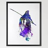 Dignovel Studios 11X14 Sephiroth Final Fantasy Watercolor Print illustration Art Nursery decor Kids 