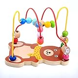 CXYP　赤ちゃんおもちゃ　ビーズコースター 　キッズ 　木製 　知育玩具 　ルーピング 　おもちゃ　指先トレーニング 　ミニ サイズ 動物模様 (02)