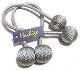 Hachigo ( ハチゴウ ) ボール 型 マグネット カーテン タッセル 2本 組 房掛け 留め 飾り アクセサリー (02.グレー)