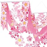桜装飾 和桜デラックスペナント L160cm｜さくら 春 装飾 飾り ペナント プリーツ ハンガー 4838