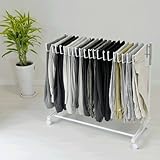 高さ伸縮スラックスハンガー（スイング式）/20本掛け（ホワイト）