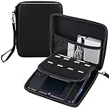 携帯・収納ケース 任天堂2DS対応 - Pinowu ハードEVAトラベルストレージキャリーケースバッグ ダブルジッパーと8つのゲームホルダー付き Nintendo 2DS対応 (ブラック)…