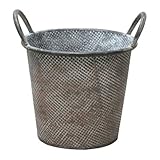 ブリキ製植木鉢 ウーノ ダイス 穴有り 25×21×22cm 2個入り