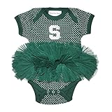 NCAA Michigan State Spartans子供用ガールズピンドットチュチュクリーパー、6ヶ月、グリーン