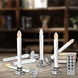 リモートタイマー付きウィンドウキャンドル バッテリー動作 ちらつくフレームレスLED電気キャンドル 取外し可能な細ろうそくとろうそく立て クリスマスの装飾用 8-AKT16-WINCDL-56SLV-