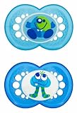 MAM BPA FREE Monsters 2 Pacifiers 6+months boy colors by MAM [並行輸入品]