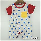 MUNCH (マンチ) ドット 前開きロンパース　　 70,08あお