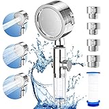 ThorFire シャワーヘッド 80%節水シャワープロ 増圧 浄水 塩素除去 極細水流 しゃわーへっど 高水圧 角度調整 取付簡単 3階段