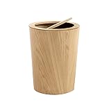 RAKU 木製ゴミ箱 ふた付き ダストボックス インナーボックス付き おしゃれ 12リットル キッチン リビングルーム トイレ 室内 洗面所用 大容量 丸型 2色 (ライトブラウン)