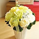 【ベルシック】 フレグランスソープフラワー ベースアレンジ ファイン 枯れないお花 ほのかに香るお花 お祝・お見舞い <即日出荷><送料無料(一部地域を除き)> (グリーン)