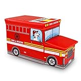 Fire Truckストレージボックス、Driving夢折りたたみ式万能トイオーガナイザー。