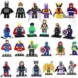 Lot of 24pcsミニフィギュアSuper Heroes Marvel。DCシリーズIron Manバットマンハルク
