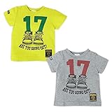 (チャコール/90cm)ベビー服 男の子 Tシャツ 半袖 袖ブランドタグ 裾ワンポイント ロゴプリント 男児 ベビー