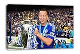 チェルシーFCプレミアリーグジョン・テリーBarclays Winnersキャンバス壁アート 30" X 18" DP_2304