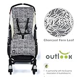 Outlook Pram Liner Cotton / Cotton / Charcoal Fern Leaf by Outlook