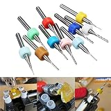 Sndy 10ピース 0.5-1.4 mm 超硬エンドミルセット PCB カッター 3.175 mm シャンク CNC 彫刻ビット