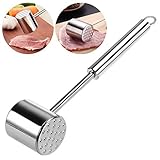 HOMEMAXS Meat Tenderizer Hammer Double-Sided Meat Mallet Tool 304 Stainless Steel Dishwasher Safe [並