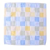 Domybest　ガーゼハンカチ　ベビー　 26cm * 25cm　コットンタオル　チェック柄　柔らかい　ベビーハンカチ　赤ちゃん　沐浴 授乳 出産お祝い 3色 (A)