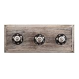 IndianShelfハンドメイドブラックシルバードットセラミック木製壁フック服ホルダーオンライン 標準 ブラック