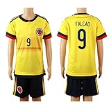 2015 / 16コロンビアイエロー(ホーム) # 9ファルカオFalcao Football Soccer Kidsジャージー&ショーツ