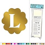 花で文字L初期 – Fun Kids女の子ベビー部屋 – ビニールステッカーデカール壁アート装飾 ゴールド 061116W5363_MetallicGold