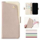 MAGICASE for いphone12 ケース 手帳型 かわいい iPhone12ケース手帳型 シンプル iPhone12pro ケース 手帳型 おしゃれ アイホン12ケース手帳型 軽量 衝撃吸収 スマホケース iphone 12 財布型 PUレザー 全面保護 擦り傷防止 防塵 携帯ケース iphone 12 マグネット式 スタンド機能 カード収納 大人 女性人気 6.1インチ（アプリコット）