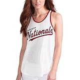 g-iii 4her by Carl Banks Washington NationalsレディースホワイトBreak The Gameレーサーバックタンクトップ M