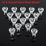 25 X 30mm Crystal Glass Door Knobs Diamond Drawer Cabinet Furniture Acryl Handle