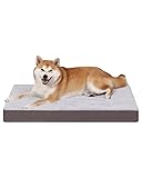 KSIIA 犬 ベッド 高反発 両面使用 ペットベッド 洗える 犬用ベッド 体圧分散 犬 クッション 防水 犬のベッド オックスフォード 取り外せるカバー 清掃しやすい 通気性いい オールシーズン 夏 冬 高齢犬 小型犬 中型犬 大型犬 L 88×55×7 cm ライトグレー