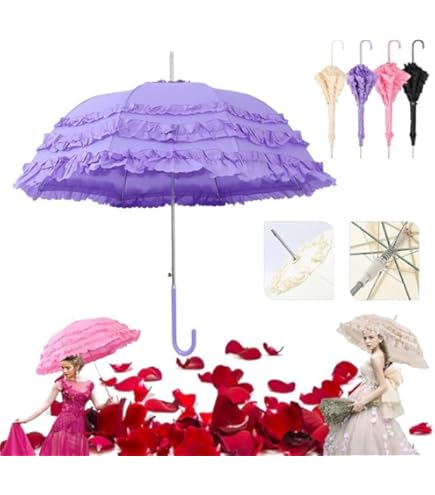 GRACY 日本製フリル雨長傘　パープル 新品・タグ付き GRACY グレイシー 高級雨傘 フリル 長傘 紫
