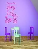 ペッパピッグ壁デカールデカールビニールアート装飾ステッカーステッカー子供の部屋ベッドルーム漫画デコレーション、キッズ用20 x 15