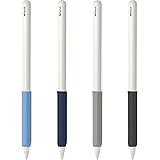 YINVA Apple Pencil 第2世代 用人間工学グリップ プレミアムシリコンケースカバー スリーブ アップルペンシル 第二世代 カバー アクセサリー対応 (濃紺、灰、黒、青)4個