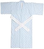 村信 麻葉柄 産着 50cm サックス 0056 綿100% 日本製