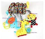 かわいい赤ちゃんおもちゃ新生児ガラガラ音がするベビーカー車ベッド吊り教育ぬいぐるみおもちゃ、動物and Starスパイラルパターン