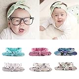 Domybestベビー ヘアバンド 6色セット キッズ 子供 リボン うさぎ耳　可愛いプリント　カチューシャ 髪飾り ヘアアクセサリー 女の子 新生児 赤ちゃん 出産祝い 内祝い お宮参り 誕生日 1