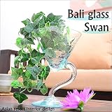 MANJA GCT-0205-B バリガラス コンポート フラワーベース＜スワン＞ 花瓶 小物入れ アジアンインテリア