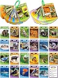 Femtos フラッシュカード 動物 生き物 100枚 英語フラッシュカード 動物クイズ 英単語 幼児教育 モンテッソーリ 幼児英語 カードリング付き 学習カード 英会話