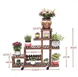 花スタンド屋内 フラワー棚多層屋内リビングルームフラワーポットラック木質多肉バルコニーフラワーラック木製の床スタンド (色 : B)