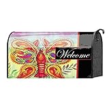 Welcome Friends Crawfishバタフライ22 x 18標準サイズメールボックスカバー