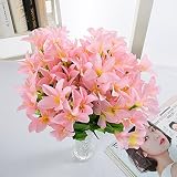 (優品屋)造花　フラワー　百合の花束　飾り物　大輪系　ギフト 母の日　誕生日　ホワイトデー　卒入学祝い　バレンタイン　花　御祝　フラワーアレンジメント 還暦　結婚記念日　結婚祝い　十本セット　ライトピ