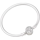 GNOCE "Lucky You 925 Sterling Silver Four-Leaf Clover Crystal Clasp Bracelet Bangle with Cubic Zirconia Fit All Major Brands 