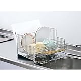 水切りラック スリム 水が流れるトレー付 多機能 縦型 水切りカゴ バスケット おしゃれ ステンレス 燕三条製 日本製 MJ-AK-081-T