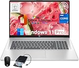 HP 17インチタッチスクリーンノートパソコンビジネス、MS Office、17.3インチHD+ディスプレイ、Intel 10-Core i7-150U(最大5.4GHz)、バックライトキーボード、Wi-Fi 6、Windows 11 Pro(32GB RAM|1TB SSD)。