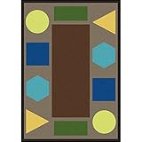 Joy Carpets Kid Essentials Early Childhood Sitting Shapes Rug Earthtone 7'8 x 10'9 [並行輸入品]